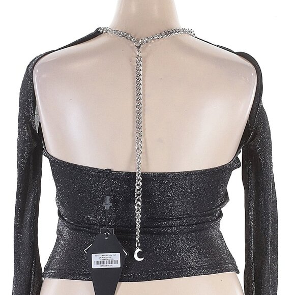 KILLSTAR Metals Reflection metallic silver stretch top - Picture 6 of 9
